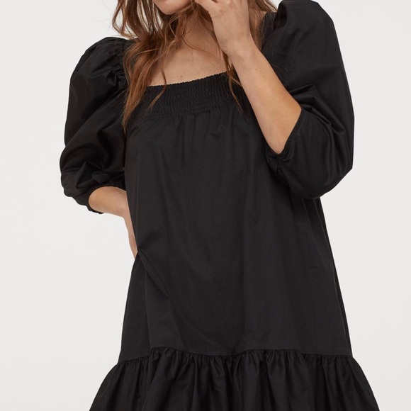 H&M | Puff Sleeve Black Mini Dress NWT - Picture 5 of 14